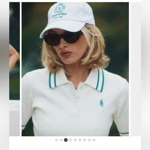 Sporty & Rich White Sweater with Red And Blue Accents